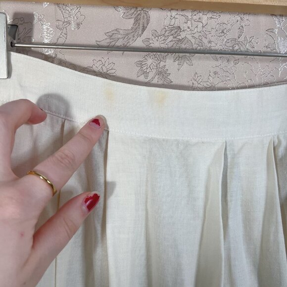 Vintage Carry Back Folk Skirt Peasant Lace Embroidered Maxi Skirt Cream Size 14 - Picture 7 of 9